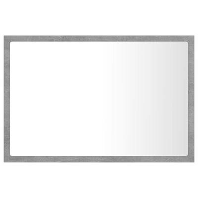 LED-kylpyhuonepeili betoninharmaa 60x8,5x37 cm akryyli