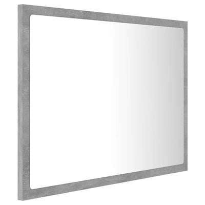 LED-kylpyhuonepeili betoninharmaa 60x8,5x37 cm akryyli