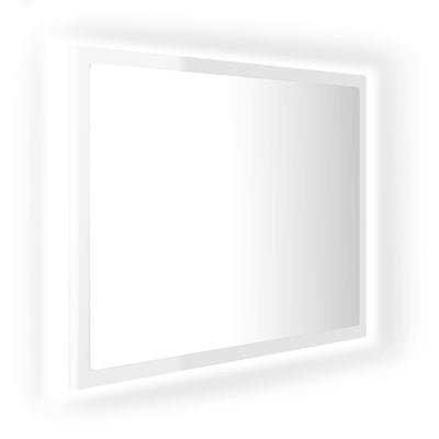 Kylpyhuonepeili LED korkeakiilto valk. 60x8,5x37 cm akryyli