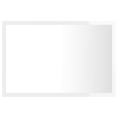 Kylpyhuonepeili LED korkeakiilto valk. 60x8,5x37 cm akryyli