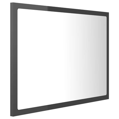 Kylpyhuonepeili LED korkeakiilto harmaa 60x8,5x37 cm akryyli