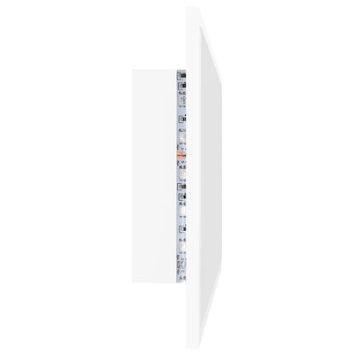 LED-kylpyhuonepeili valkoinen 80x8,5x37 cm akryyli