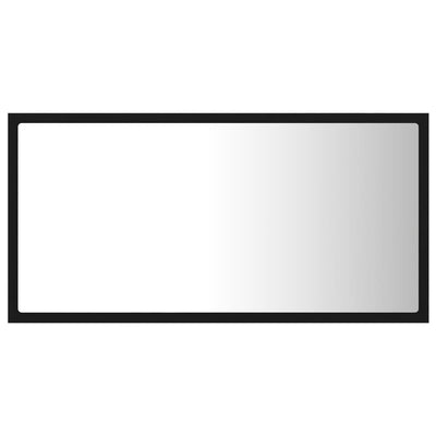 LED-kylpyhuonepeili musta 80x8,5x37 cm akryyli