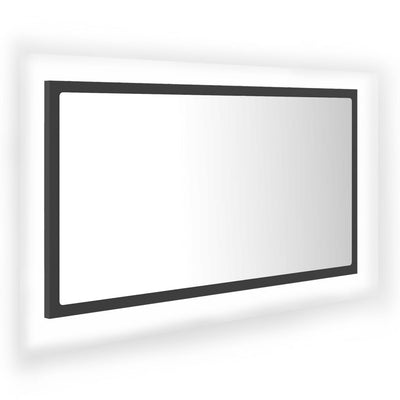 LED-kylpyhuonepeili harmaa 80x8,5x37 cm akryyli