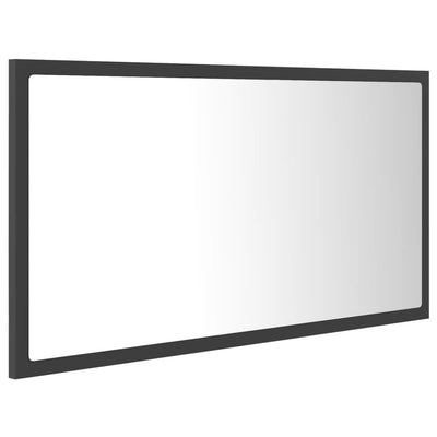 LED-kylpyhuonepeili harmaa 80x8,5x37 cm akryyli
