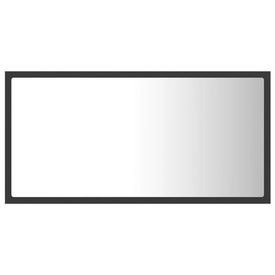 LED-kylpyhuonepeili harmaa 80x8,5x37 cm akryyli