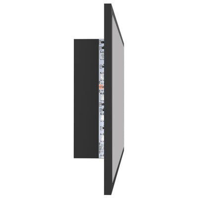 LED-kylpyhuonepeili harmaa 80x8,5x37 cm akryyli