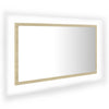 LED-kylpyhuonepeili Sonoma-tammi 80x8,5x37 cm akryyli