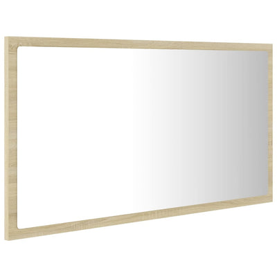 LED-kylpyhuonepeili Sonoma-tammi 80x8,5x37 cm akryyli
