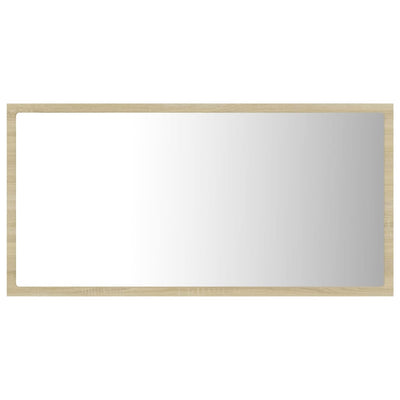 LED-kylpyhuonepeili Sonoma-tammi 80x8,5x37 cm akryyli