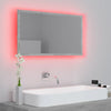 LED-kylpyhuonepeili betoninharmaa 80x8,5x37 cm akryyli
