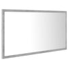 Betoninharmaa led-kylpyhuonepeili Vasilina 80x8,5x37cm (akryyli)