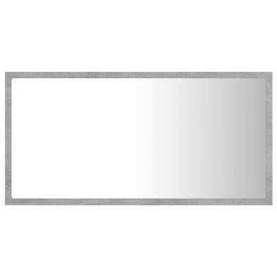 LED-kylpyhuonepeili betoninharmaa 80x8,5x37 cm akryyli