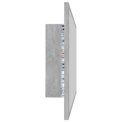 LED-kylpyhuonepeili betoninharmaa 80x8,5x37 cm akryyli