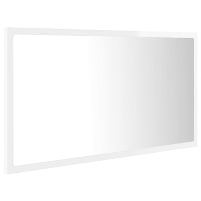 LED-kylpyhuonepeili korkeakiilto valk. 80x8,5x37 cm akryyli