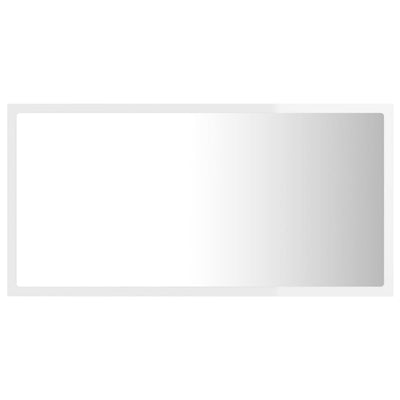 LED-kylpyhuonepeili korkeakiilto valk. 80x8,5x37 cm akryyli