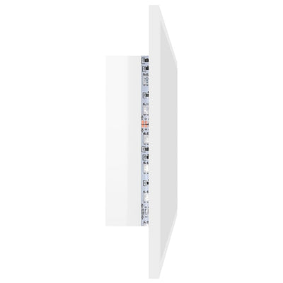 LED-kylpyhuonepeili korkeakiilto valk. 80x8,5x37 cm akryyli