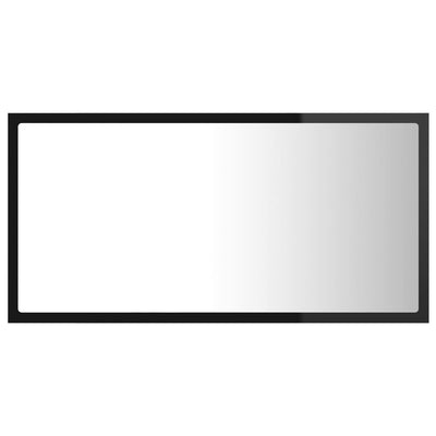 LED-kylpyhuonepeili korkeakiilto musta 80x8,5x37 cm akryyli