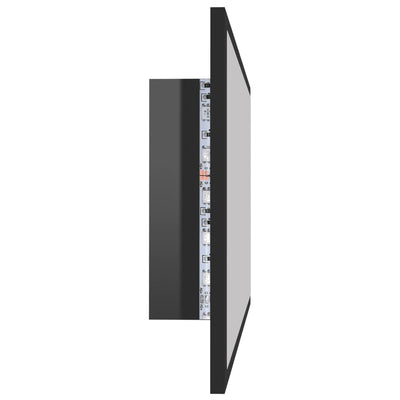 LED-kylpyhuonepeili korkeakiilto musta 80x8,5x37 cm akryyli