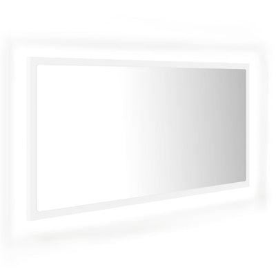 LED-kylpyhuonepeili valkoinen 90x8,5x37 cm akryyli