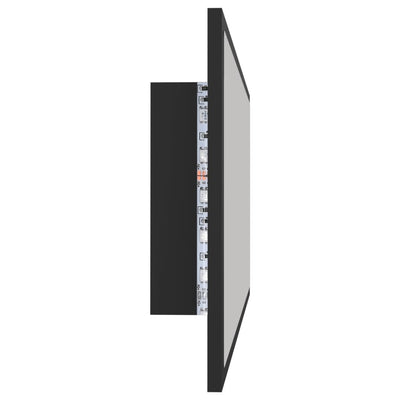 LED-kylpyhuonepeili harmaa 90x8,5x37 cm akryyli
