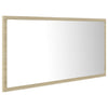 LED-kylpyhuonepeili Sonoma-tammi 90x8,5x37 cm akryyli