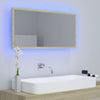 LED-kylpyhuonepeili Sonoma-tammi 90x8,5x37 cm akryyli