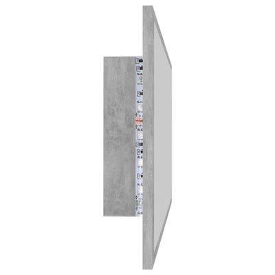 LED-kylpyhuonepeili betoninharmaa 90x8,5x37 cm akryyli