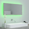 LED-kylpyhuonepeili betoninharmaa 90x8,5x37 cm akryyli