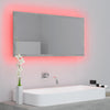 LED-kylpyhuonepeili betoninharmaa 90x8,5x37 cm akryyli