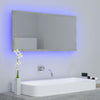 LED-kylpyhuonepeili betoninharmaa 90x8,5x37 cm akryyli