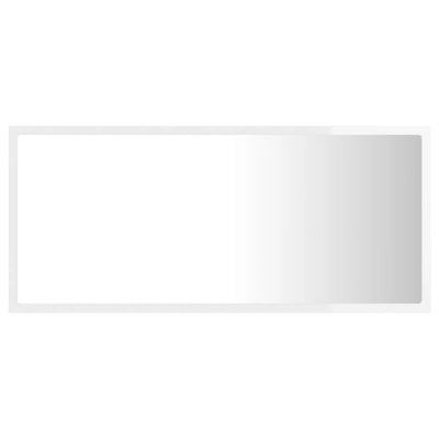 LED-kylpyhuonepeili korkeakiilto valkoinen 90x8,5x37 cm akryyli