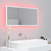 LED-kylpyhuonepeili korkeakiilto valkoinen 90x8,5x37 cm akryyli