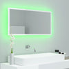 LED-kylpyhuonepeili korkeakiilto valkoinen 90x8,5x37 cm akryyli