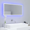LED-kylpyhuonepeili korkeakiilto valkoinen 90x8,5x37 cm akryyli