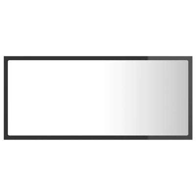 Kylpyhuonepeili LED korkeakiilto harmaa 90x8,5x37 cm akryyli