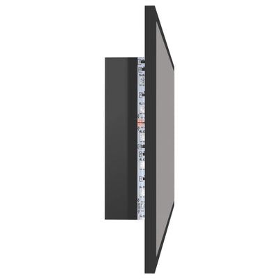 Kylpyhuonepeili LED korkeakiilto harmaa 90x8,5x37 cm akryyli