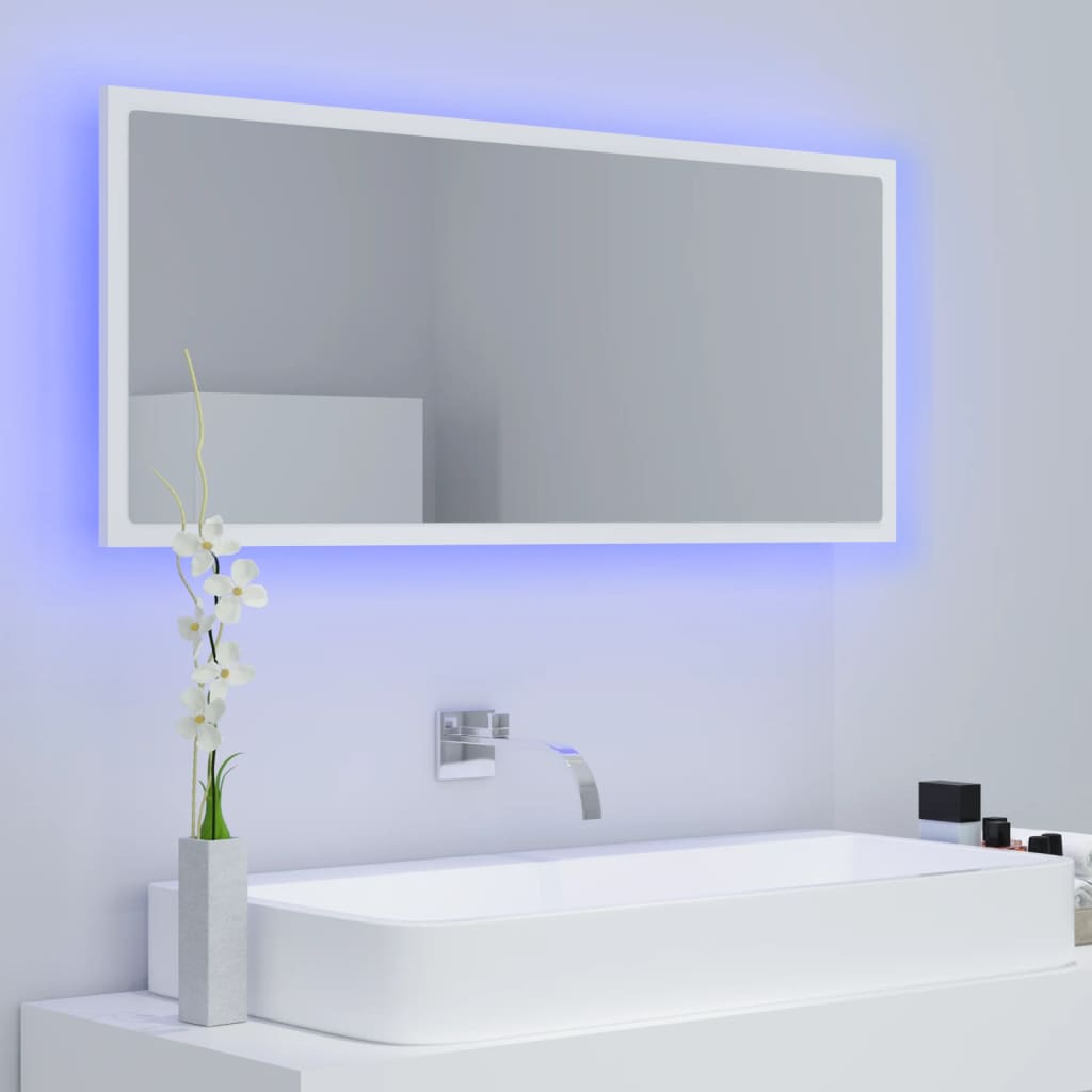 Valkoinen kylpyhuonepeili led Destiny 100x8,5x37cm (akryyli)