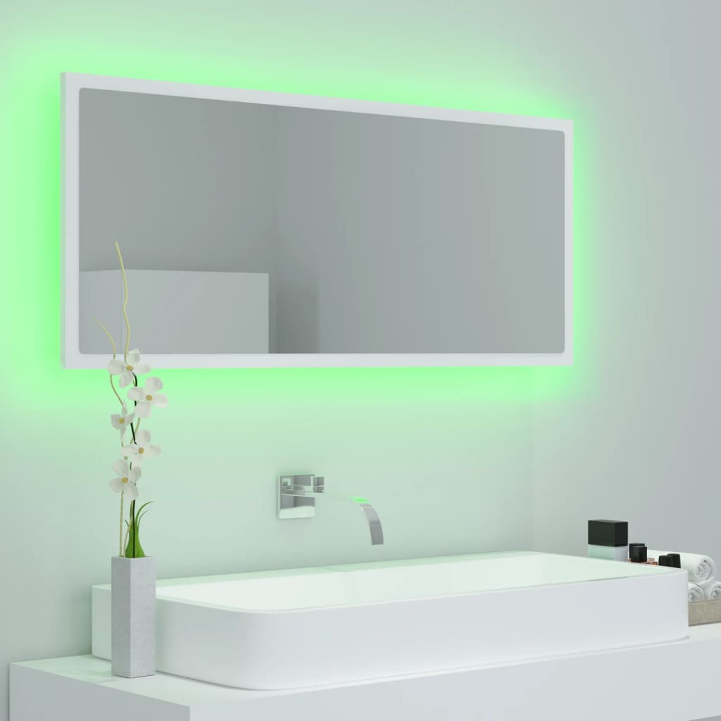 Valkoinen kylpyhuonepeili led Destiny 100x8,5x37cm (akryyli)