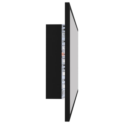 LED-kylpyhuonepeili musta 100x8,5x37 cm akryyli