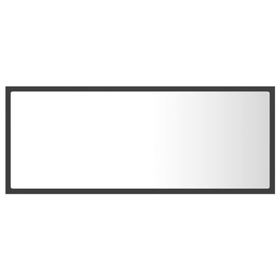 LED-kylpyhuonepeili harmaa 100x8,5x37 cm lastulevy