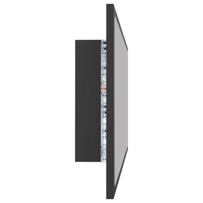 LED-kylpyhuonepeili harmaa 100x8,5x37 cm lastulevy