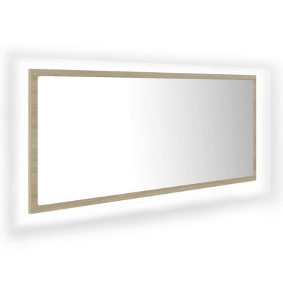 LED-kylpyhuonepeili Sonoma-tammi 100x8,5x37 cm akryyli