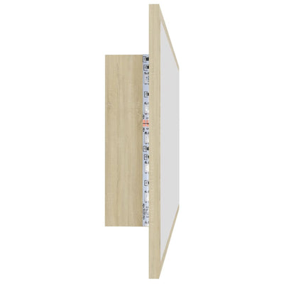 LED-kylpyhuonepeili Sonoma-tammi 100x8,5x37 cm akryyli