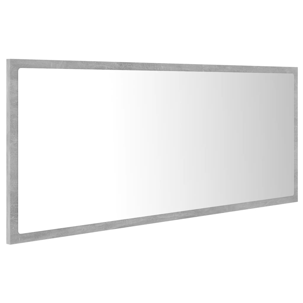 Betoninharmaa led-kylpyhuonepeili Destiny 100x8,5x37cm (akryyli)