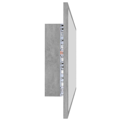 LED-kylpyhuonepeili betoninharmaa 100x8,5x37 cm akryyli