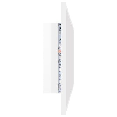 LED-kylpyhuonepeili korkeakiilto valk. 100x8,5x37 cm akryyli