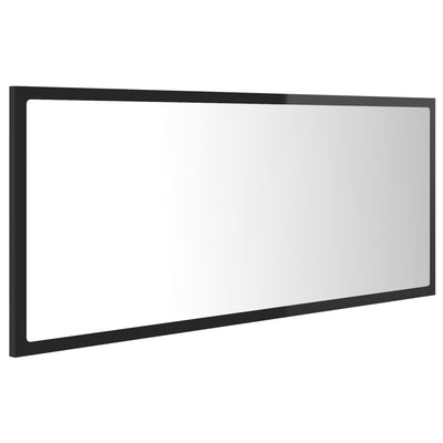 LED-kylpyhuonepeili korkeakiilto musta 100x8,5x37 cm akryyli
