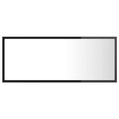 LED-kylpyhuonepeili korkeakiilto musta 100x8,5x37 cm akryyli