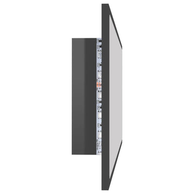 LED-kylpyhuonepeili korkeakiilto harmaa 100x8,5x37 cm akryyli